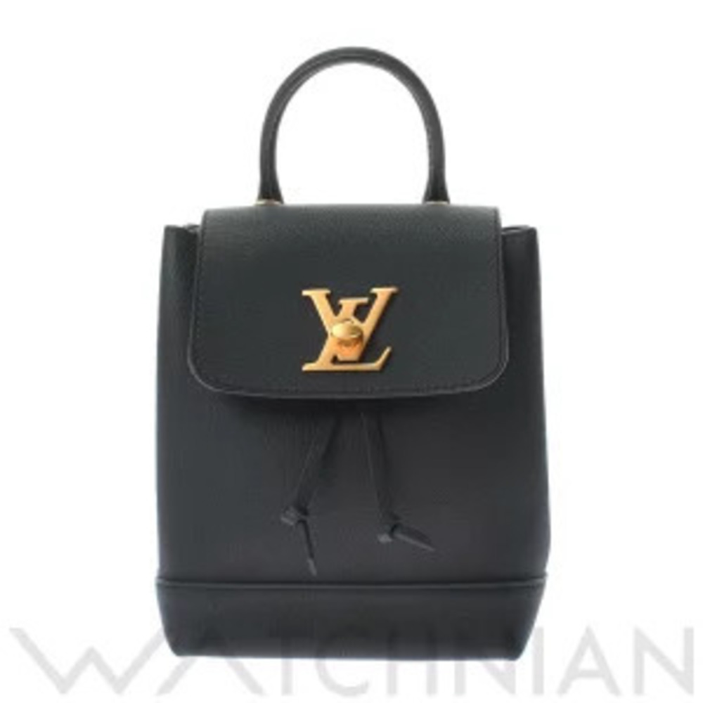 Louis Vuitton Lockme Backpack Rucksack Daypack Black Calf Leather Daypack